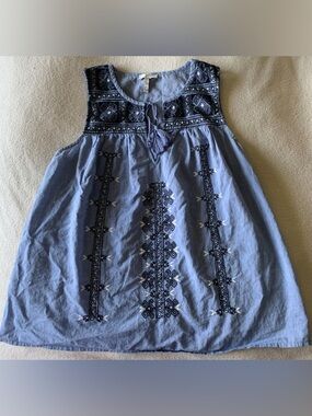 Joie Light Blue Embroidered Sleeveless Top